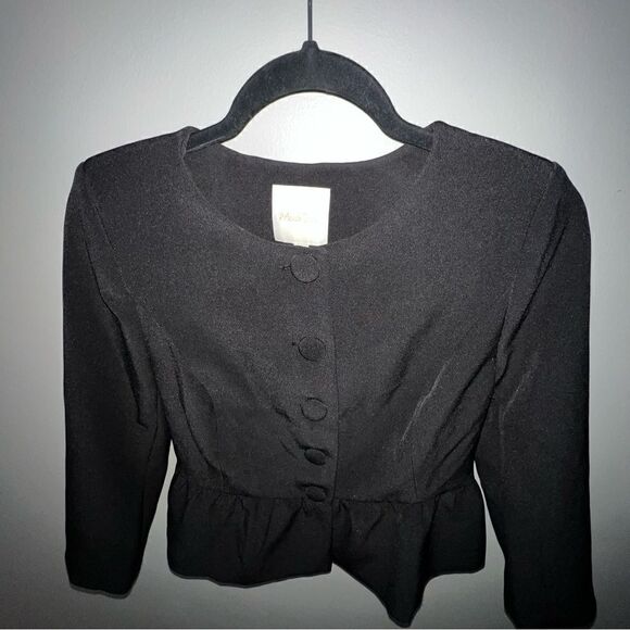 ModCloth Black Ruffle Blazer - Sz S - Picture 2 of 16